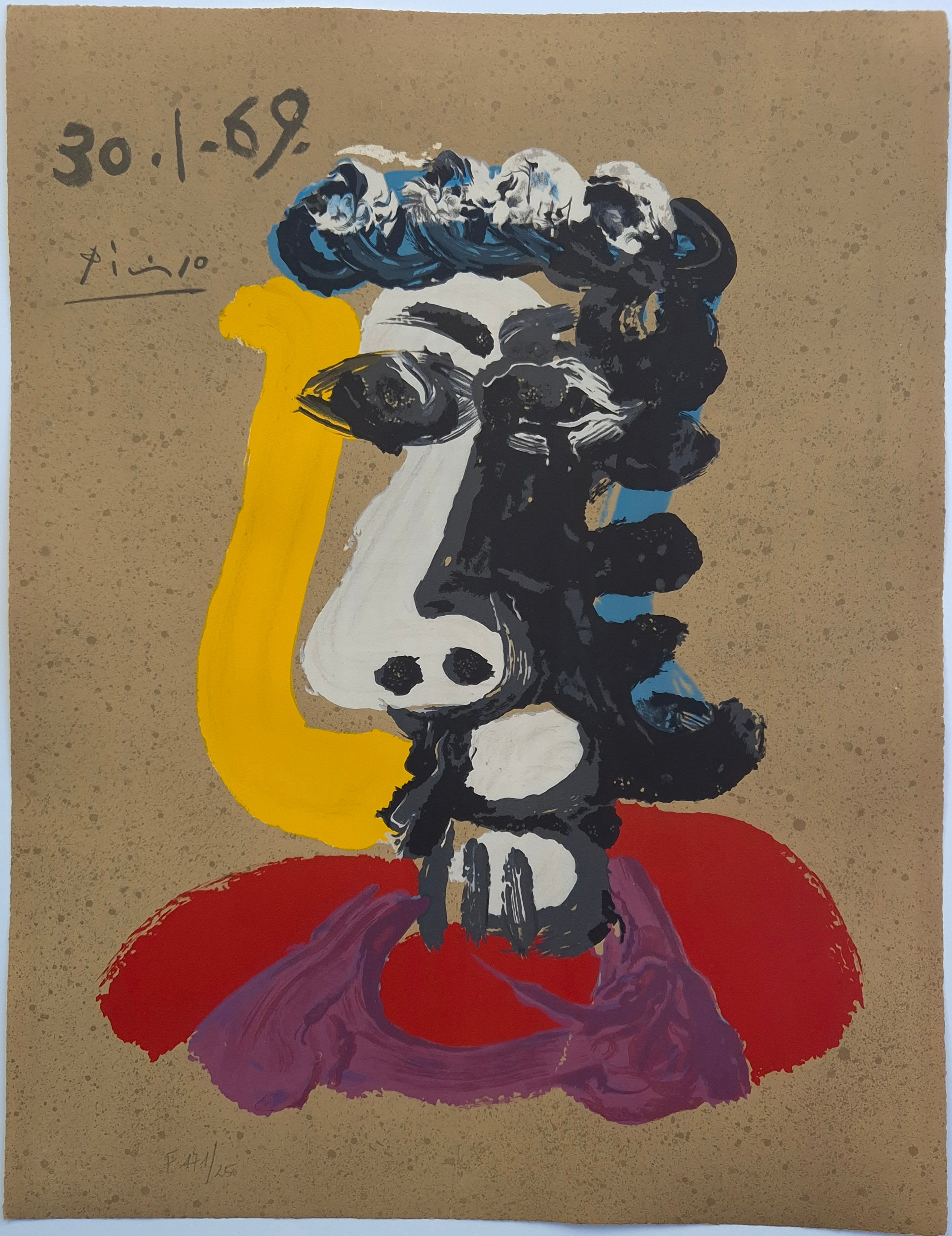 Abstract Print de (after) Pablo Picasso - Uno de «Retratos imaginarios»