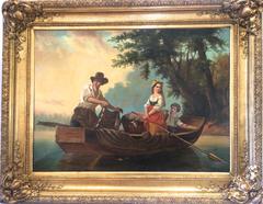 Fishing Italian School Large 19th Century