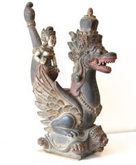 Antique Vishnu riding Garuda Dragon