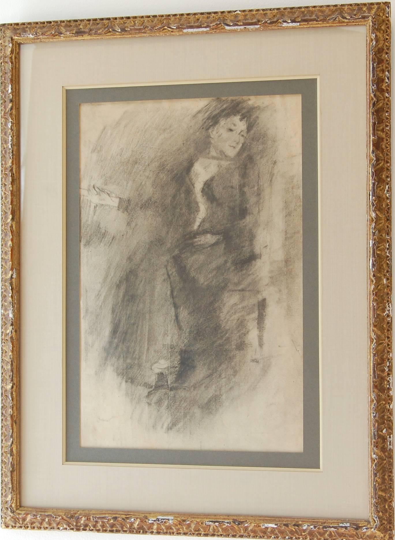 Unknown Figurative Art - Early 20th Century French School Pencil Drawing of a Woman