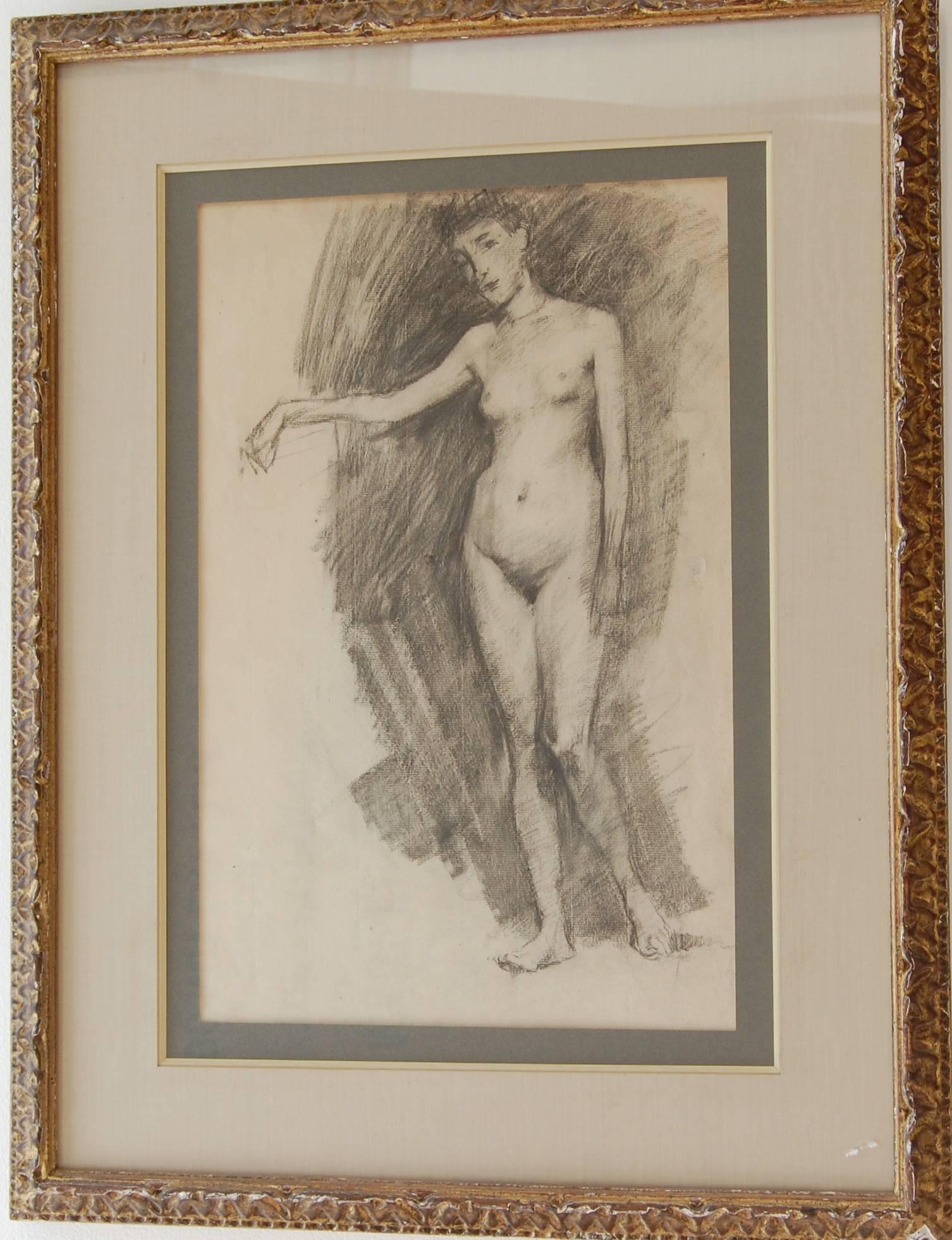  Female Nude Drawing - Art by Unknown