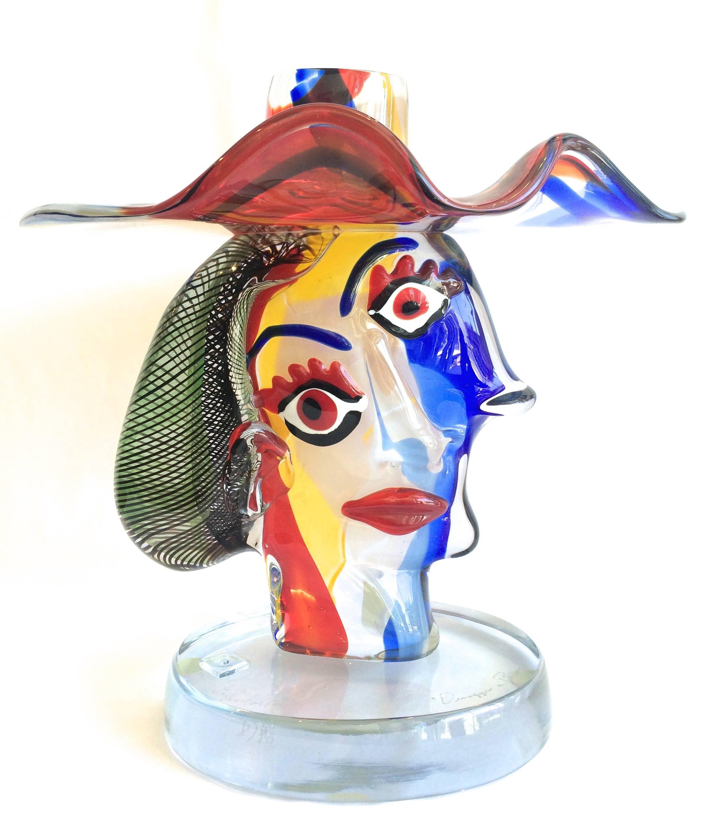 Walter Furlan Figurative Sculpture - Murano Glass Sculpture Homage to Picasso