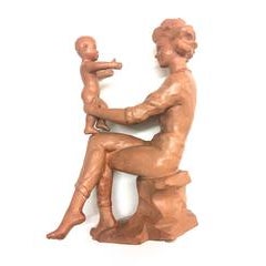 Terra-cotta Sculpture Woman with Child 12