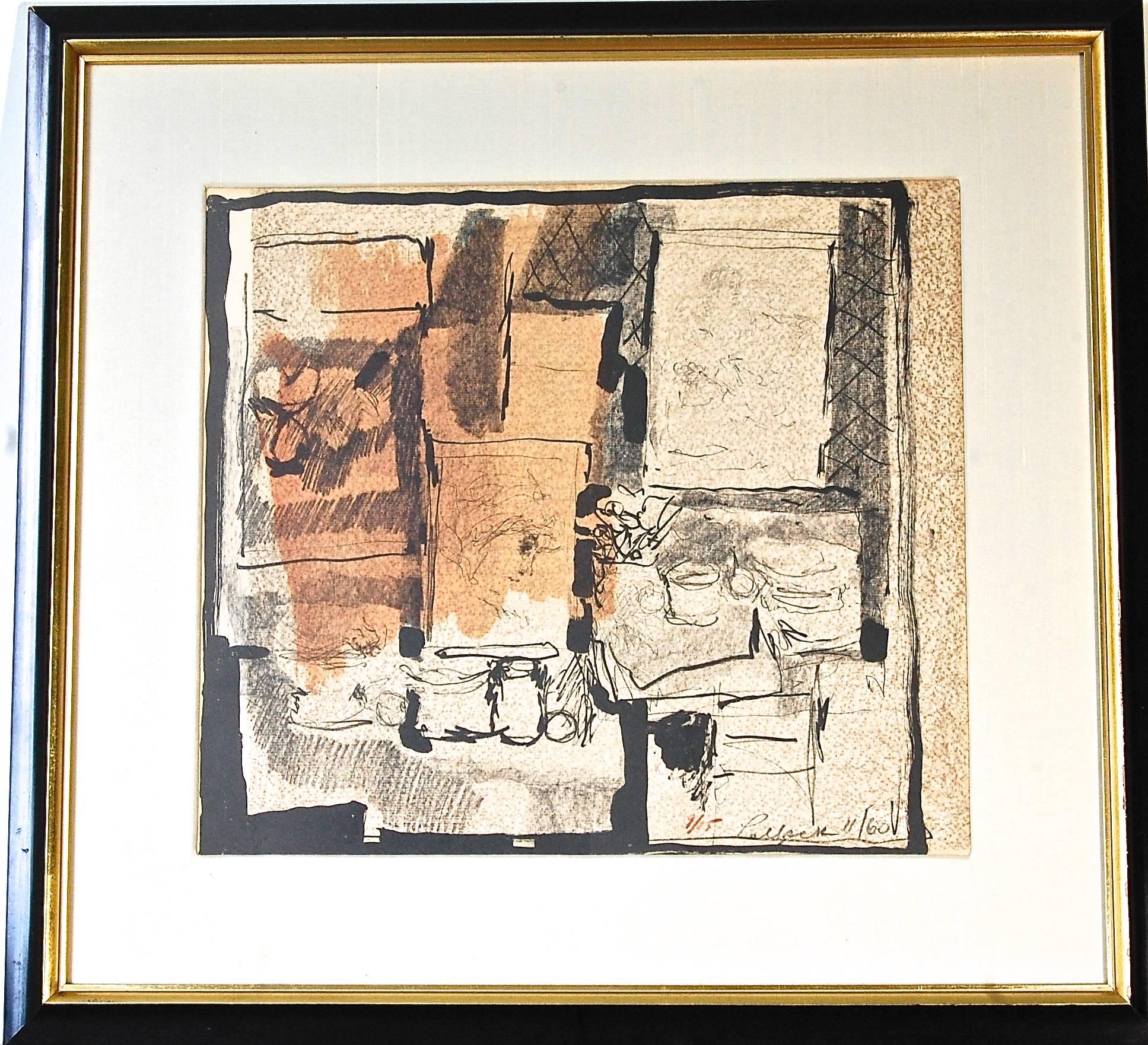  Abstract Composition Lithograph - Print by Reginald Muray Pollack