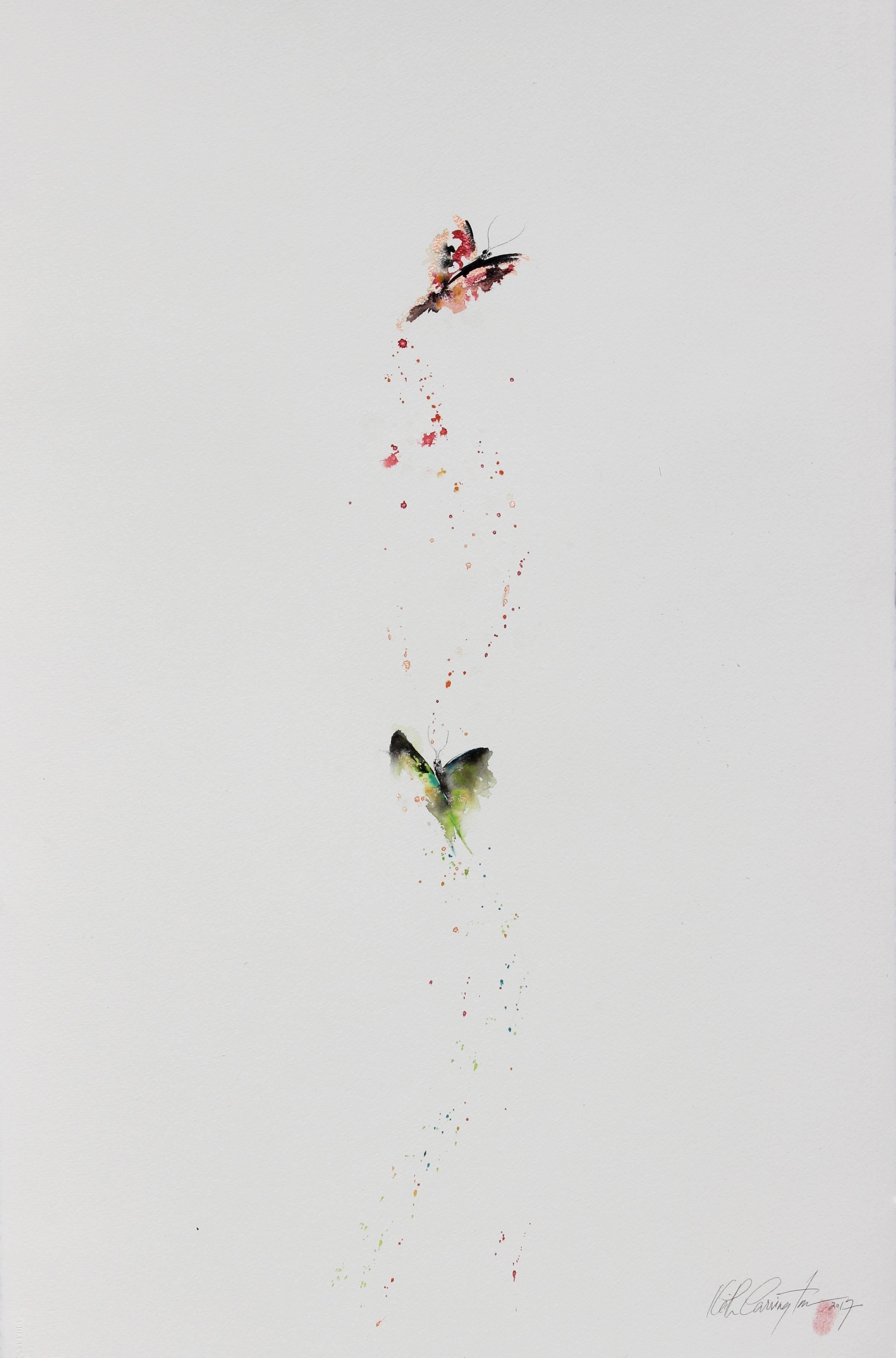 Keith Carrington Animal Painting – Vortex-Twin Flammen-Schmetterlinge