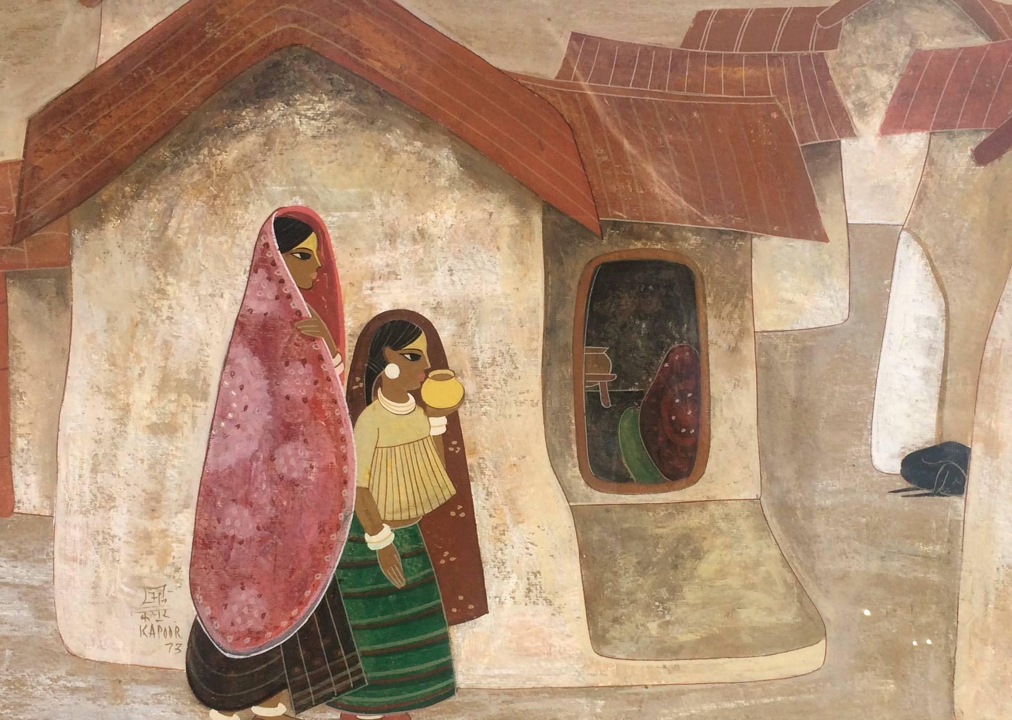 Bhagwan Kapoor Figurative Painting - Village Girls