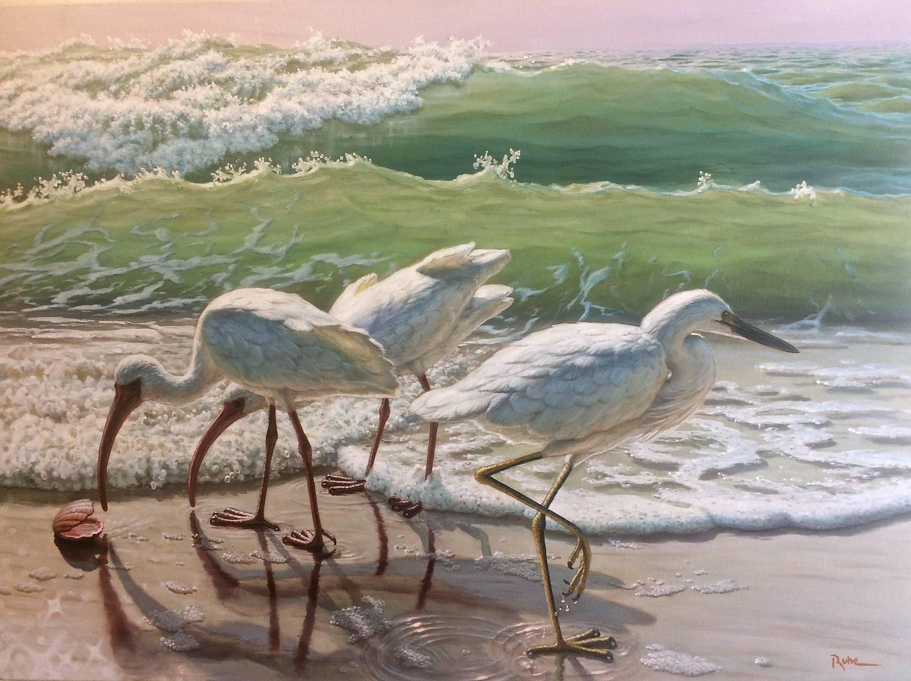 David Ruhe Landscape Painting - Beach Comber 