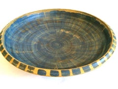 Stoneware Plater With Blue Glaze