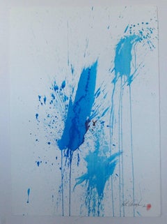Blue Mist #3 Abstract on Paper