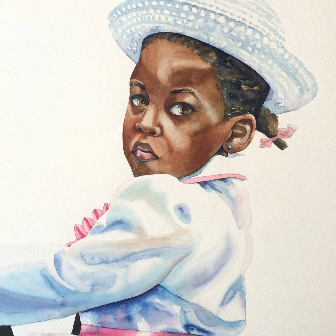 Je suis humain Aquarelle sur papier - Réalisme américain Painting par Keith Carrington