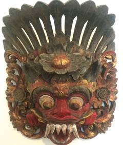 Barong Mask Bali 19th Century Wood Sculpture