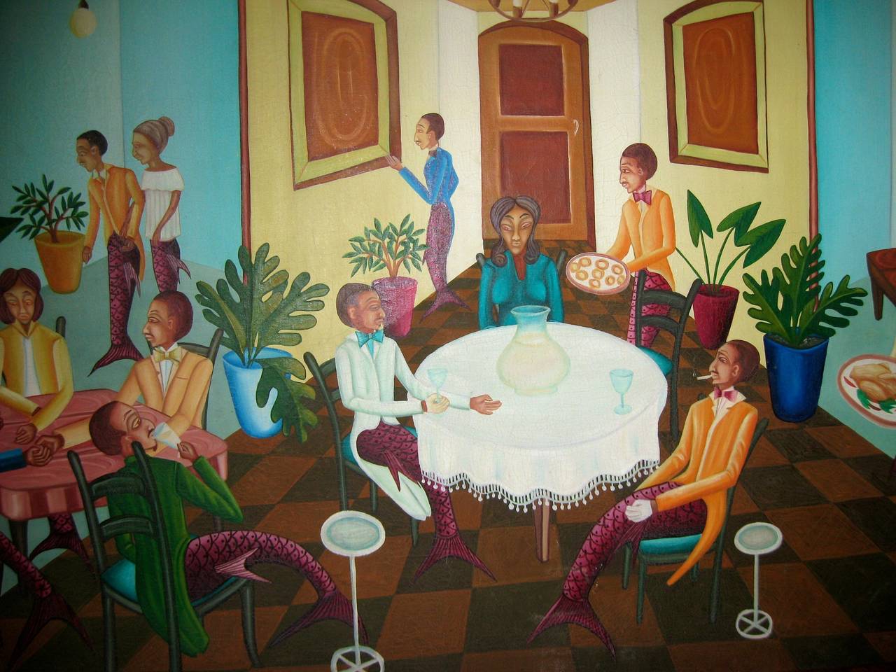  Fun Dining Surrealist Ölgemälde (Surrealismus), Painting, von Smith Blanchard