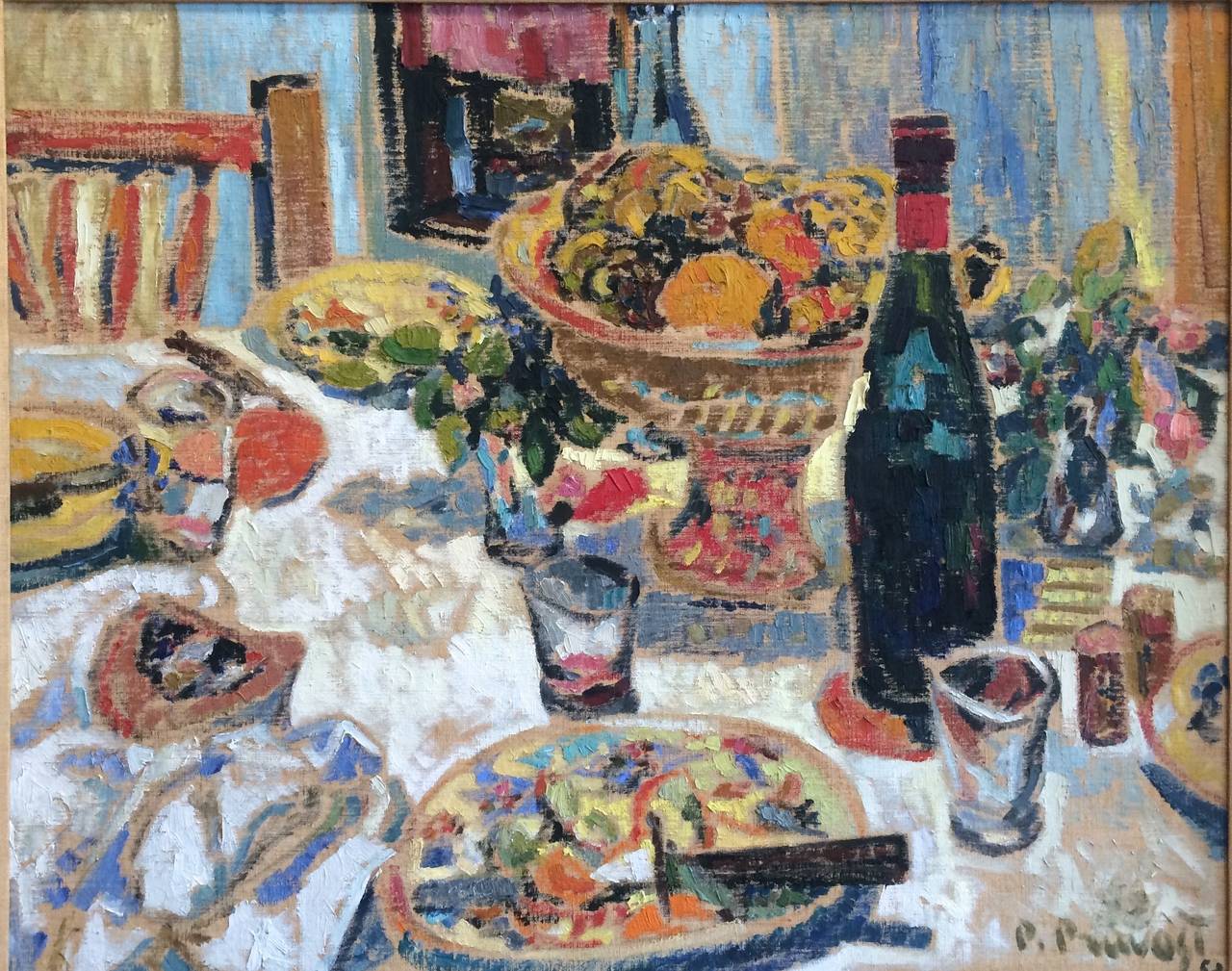 Natura morta con bottiglia di vino