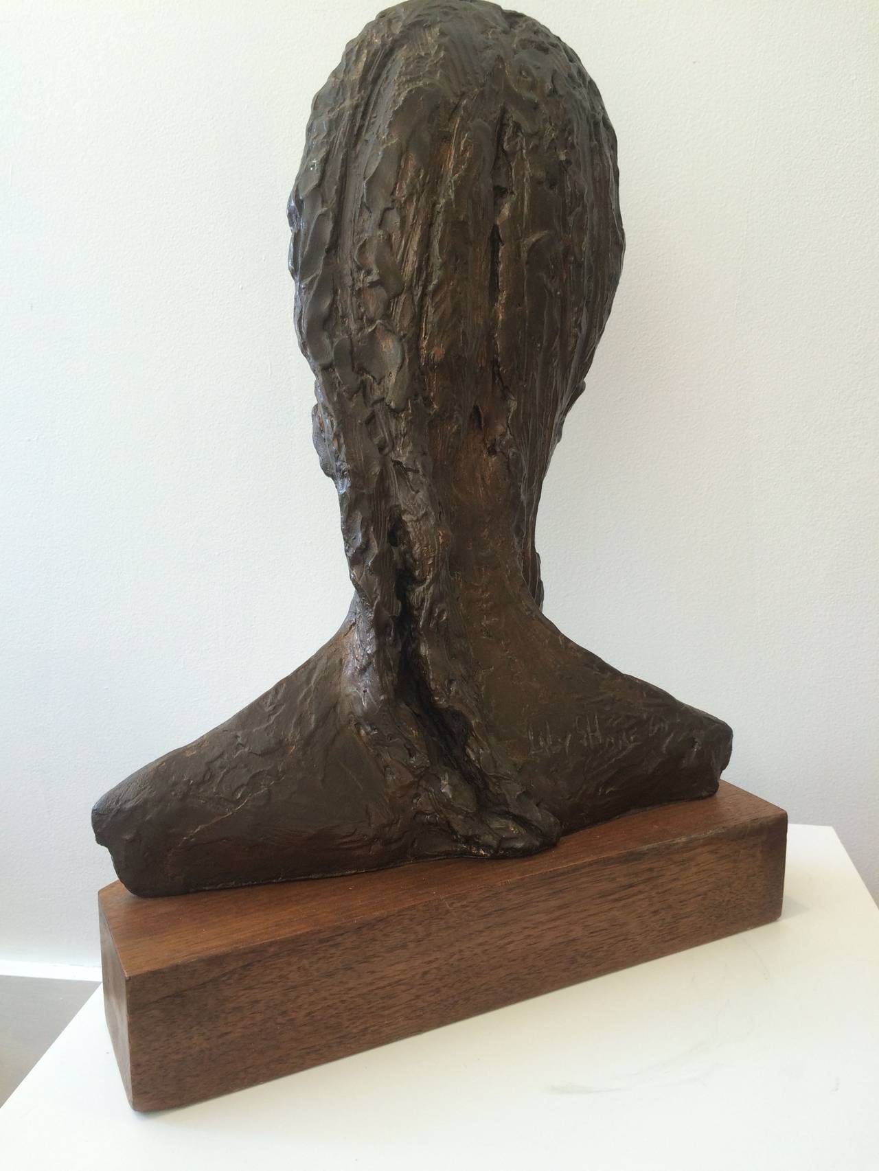 Bronze Sculpture Woman Bust - Brown Figurative Sculpture by Lily Shore