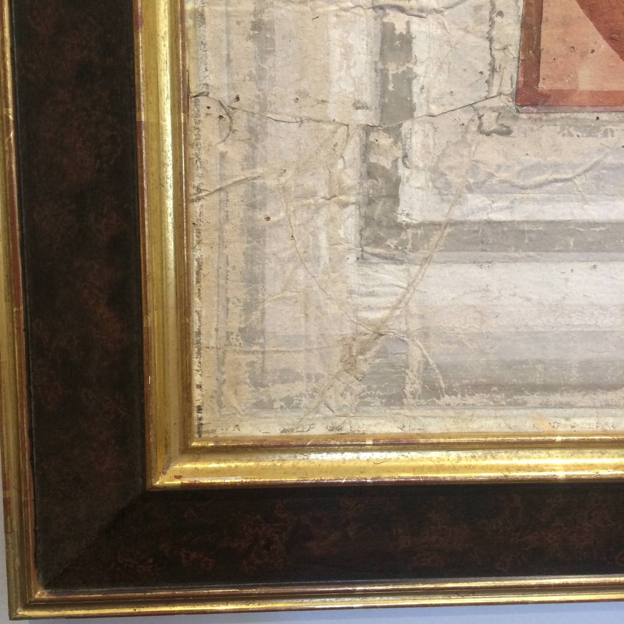 Carta da parati floreale italiana del XIX secolo - Still-Life Arancia di Unknown