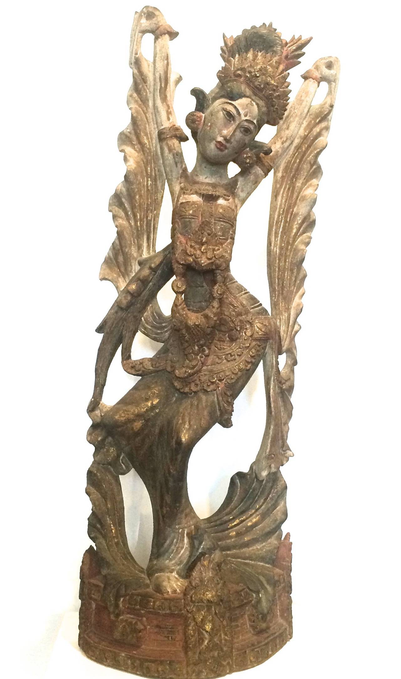 Unknown Figurative Sculpture -  Wood Sculpture of a Dancer Bali