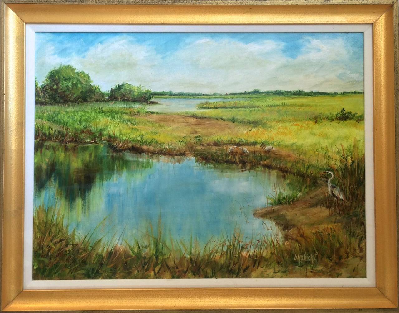 Pair of Landscapes With Everglades  - Painting by Bernie Habicht