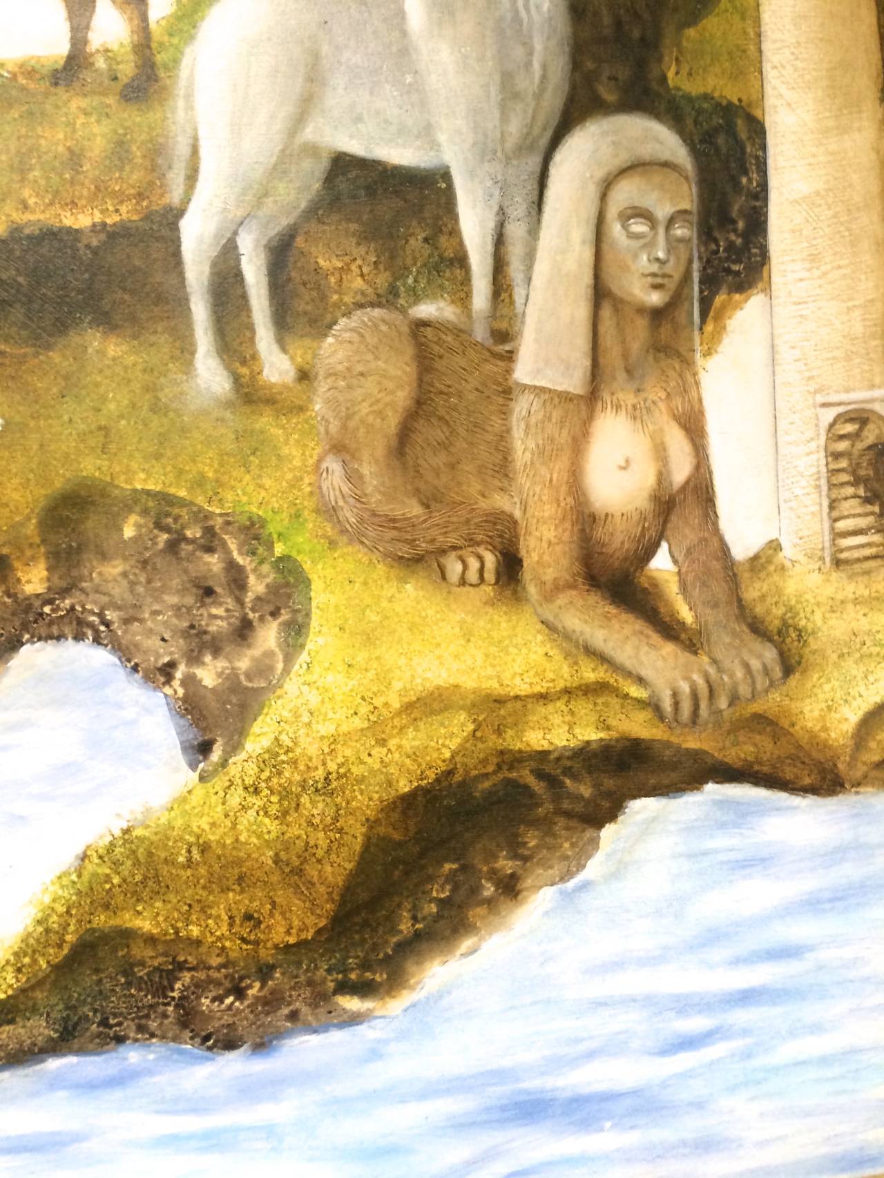 La Mujer Isla The Island Woman, peinture surréaliste mexicaine - Surréalisme Painting par Enrique Chavarria