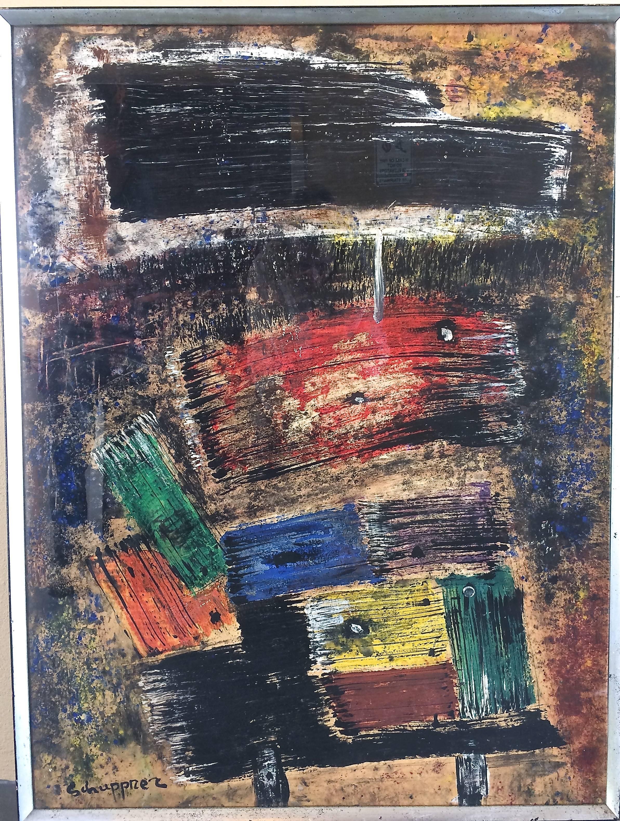  Abstract Composition Work On Paper - Painting by Robert Shuppner-Hamm