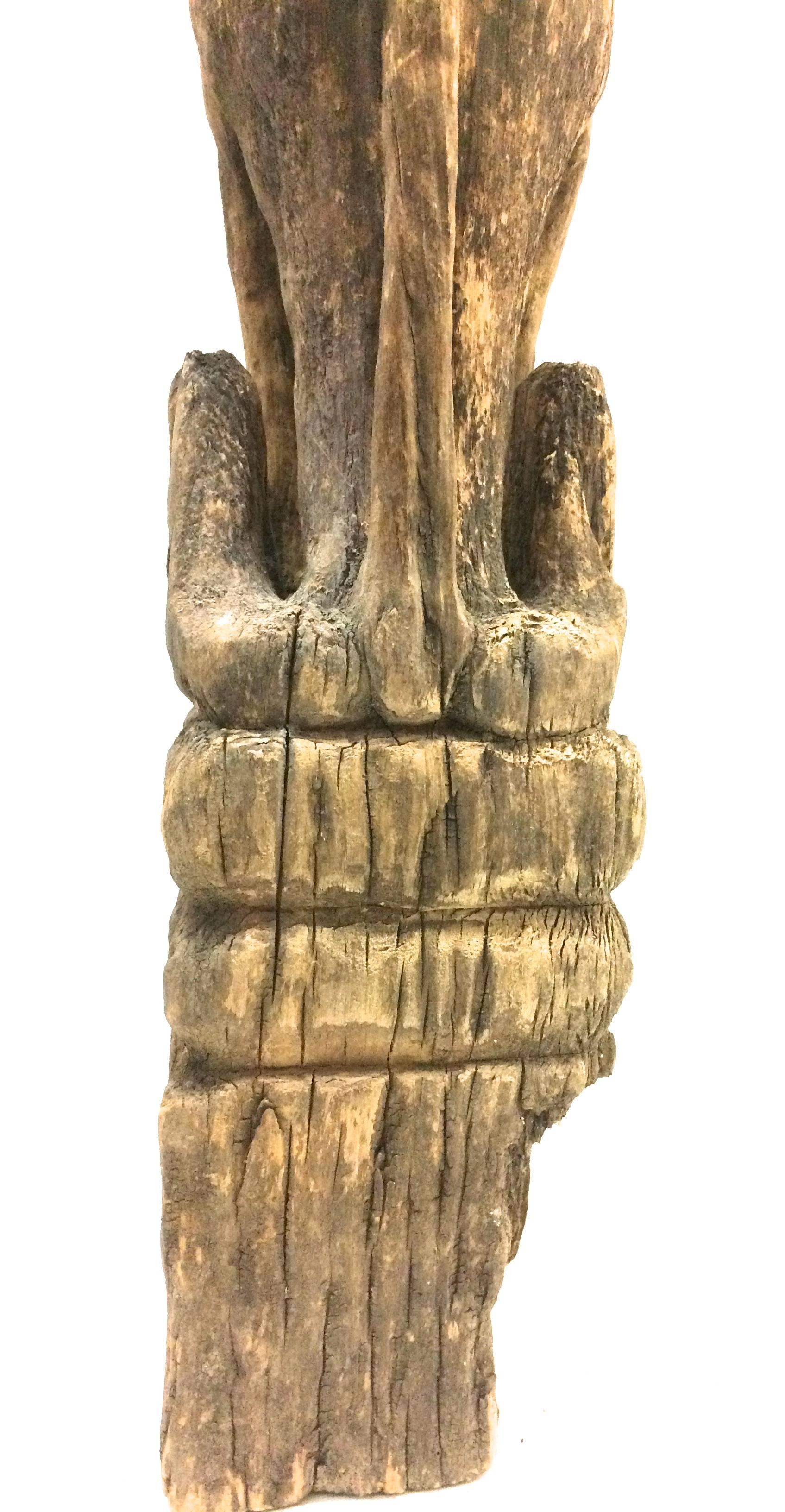 Statue ancienne de gardien tribal en bois BALI en vente 2