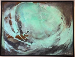 Großformatiges abstraktes expressionistisches Landschaftsgemälde, Acryl auf Leinwand