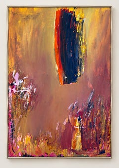 Abstract Nr. 85, expressionistisches Acrylgemälde auf Papier, signiert, 39 x 27,5 Zoll