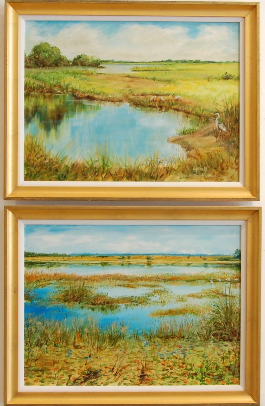 Bernie Habicht Landscape Painting - Pair of Landscapes With Everglades 