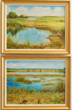  Everglades Pair of Oil Paintings