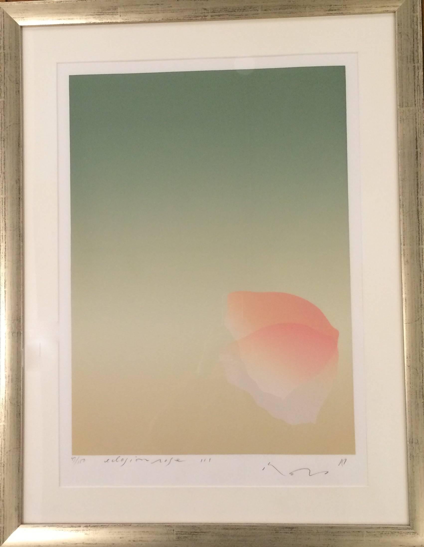 Kozo Inoue Still-Life Print - Eclosion Birth Rose Series III Silkscreen 