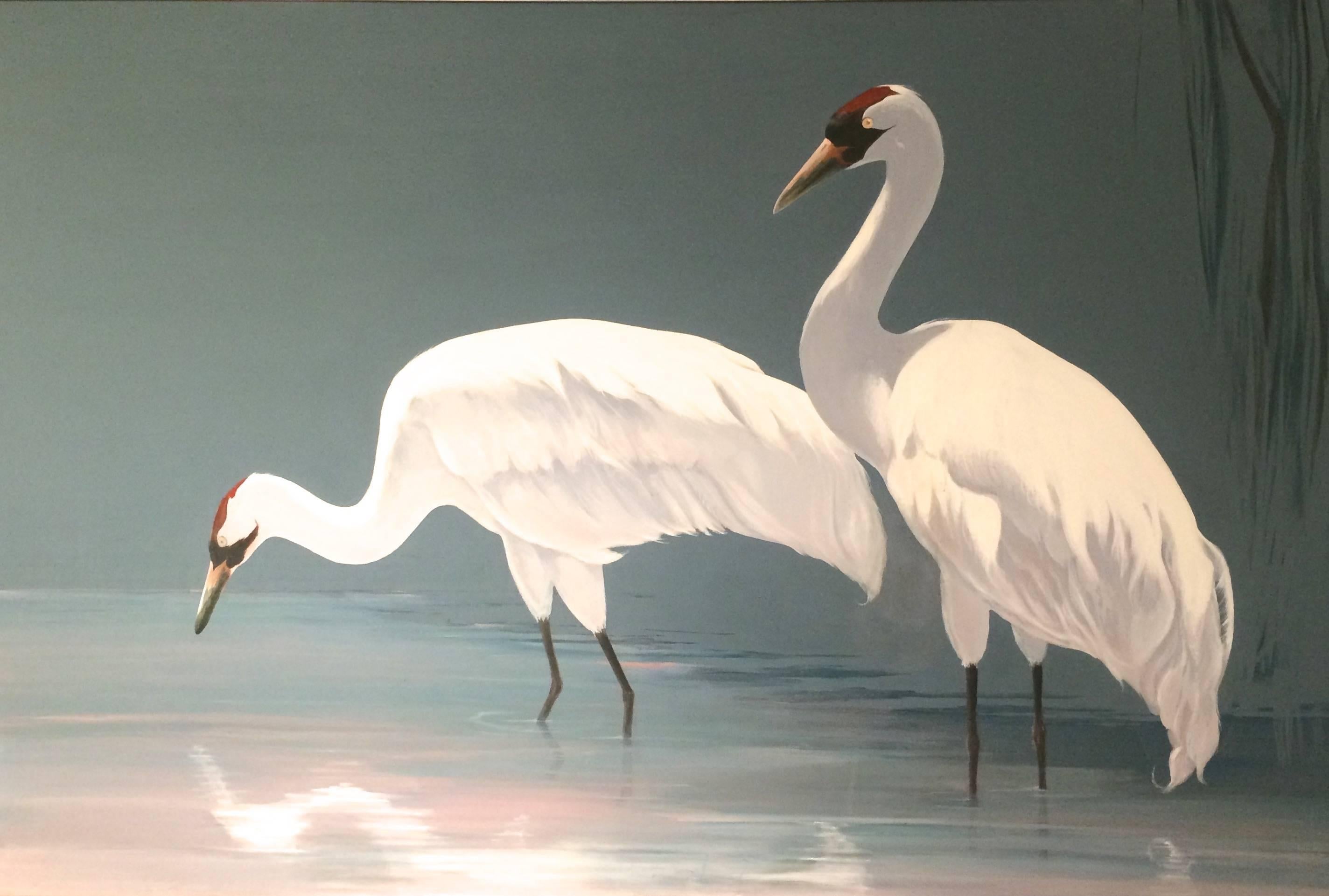 Unknown Animal Painting - Whooping Cranes