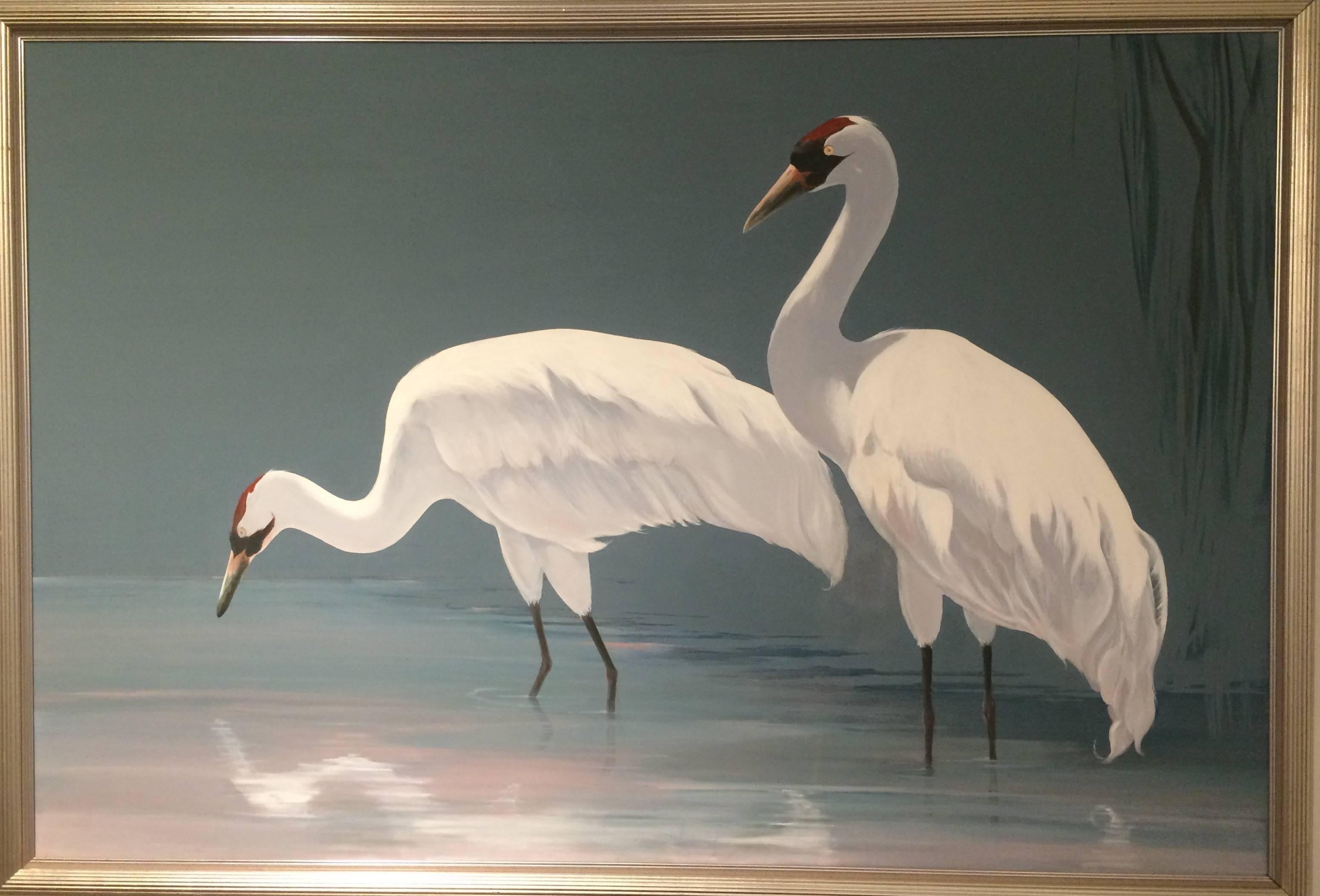 Whooping Cranes - Painting by Unknown