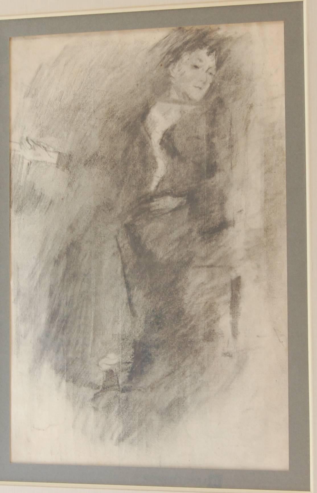 Early 20th Century French School Pencil Drawing of a Woman - Art by Unknown