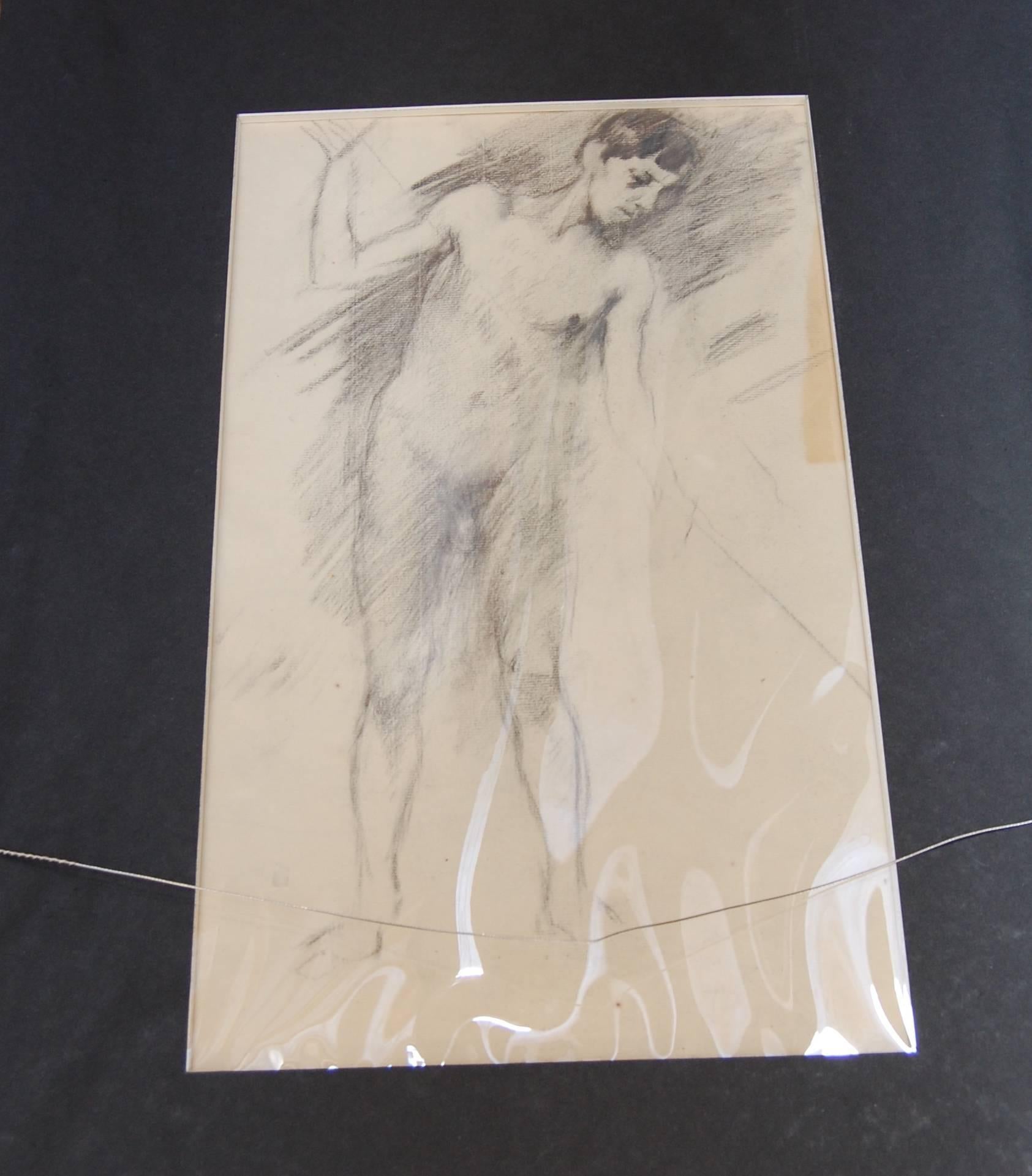 Early 20th Century French School Pencil Drawing of a Woman - Academic Art by Unknown