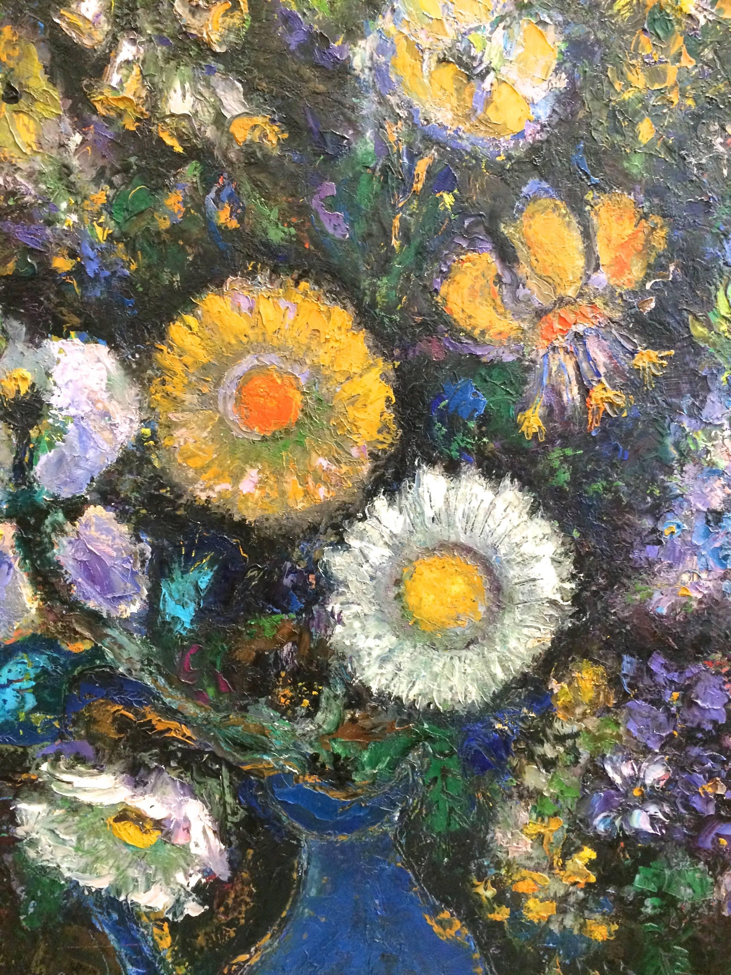 Bouquet of Flowers - Painting by Louis Marchand de Raux