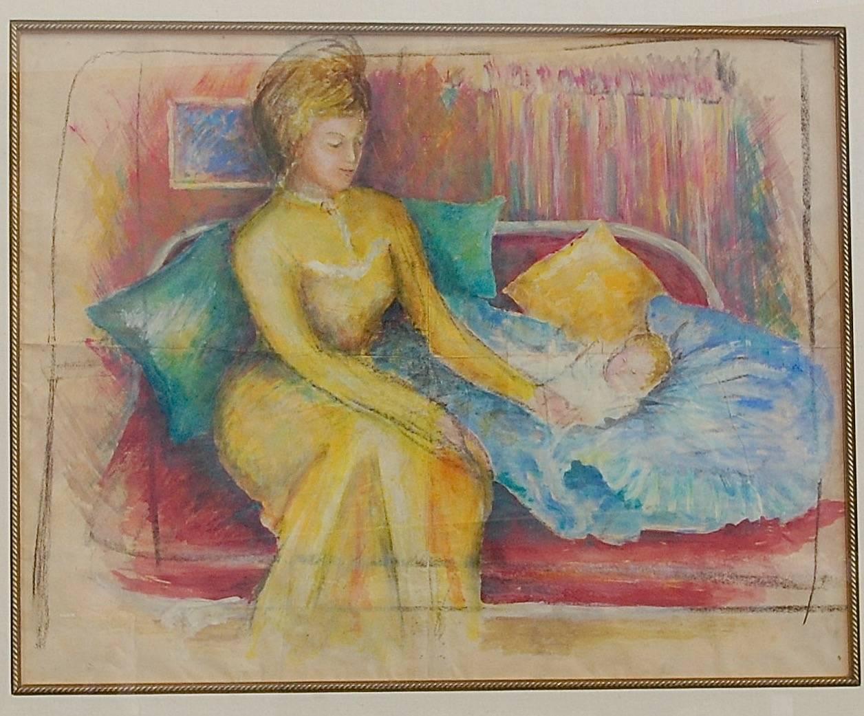 Contes de fées Aquarelle sur papier - Painting de Dewitt M. Lockman