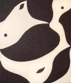 Silent Embrace, Contemporary Monochrome Abstract Painting