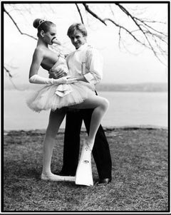 Príncipe Cisne" - Baryshnikov con Uma Thurman en Tutu, fotografía artística, 1987