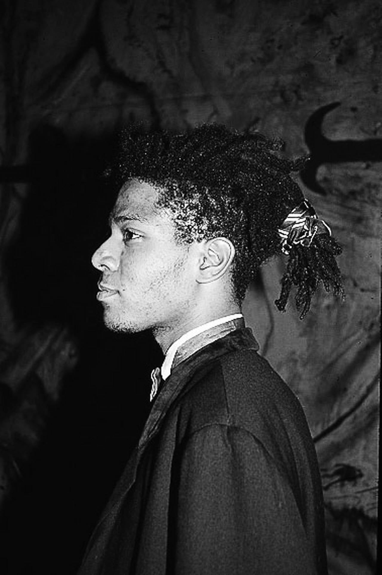 Roxanne Lowit Portrait Photograph - 'Jean-Michel Basquiat I' - Portrait in side profile, fine art photography, 1985