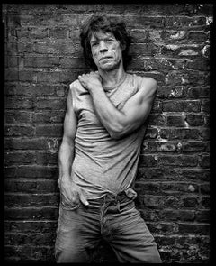 Mick Jagger - b&w portrait of the Rolling Stone music legend and rock star