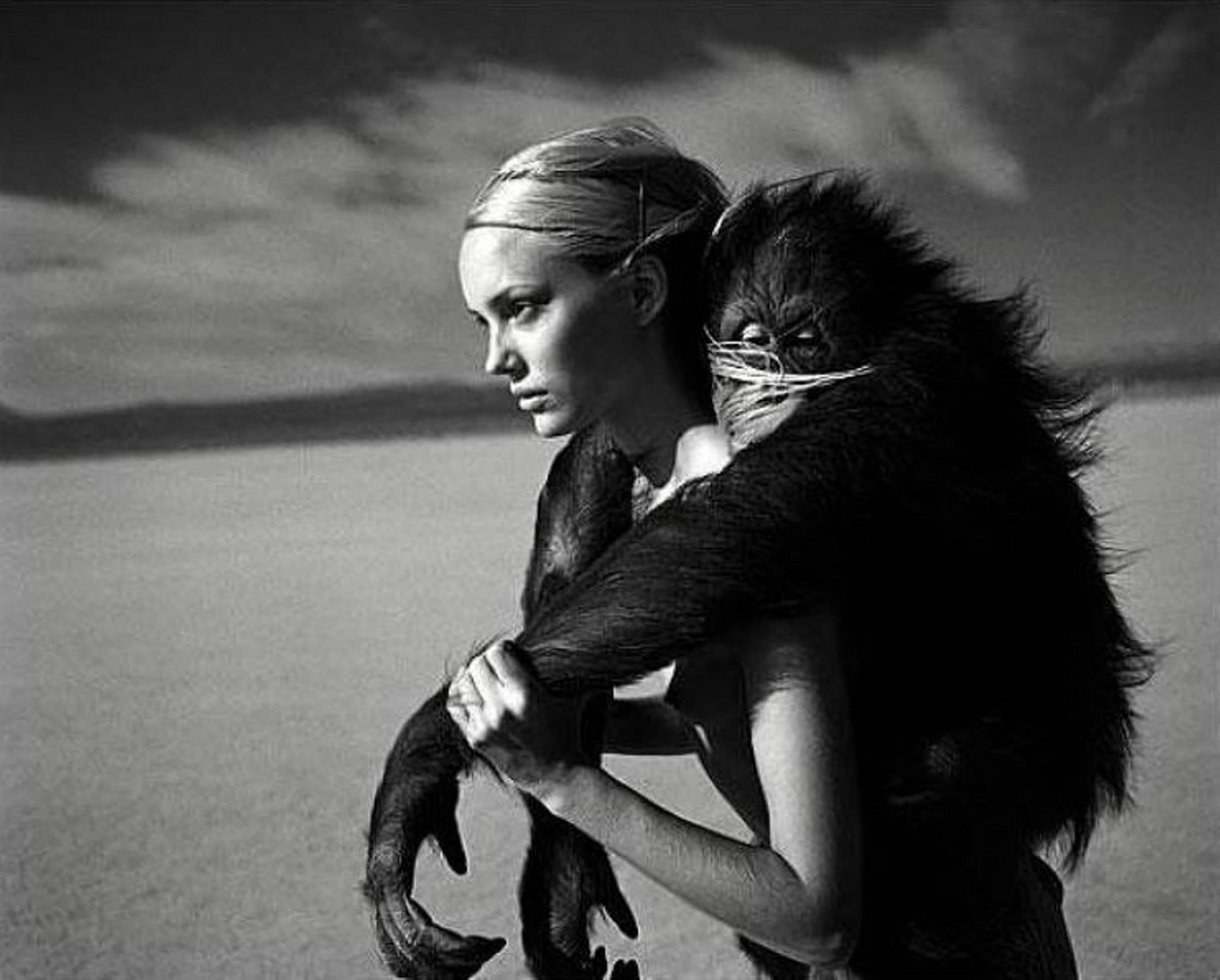 Michel Comte Black and White Photograph - Beauty and Beast I