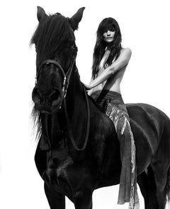 Helena Christensen on Horse
