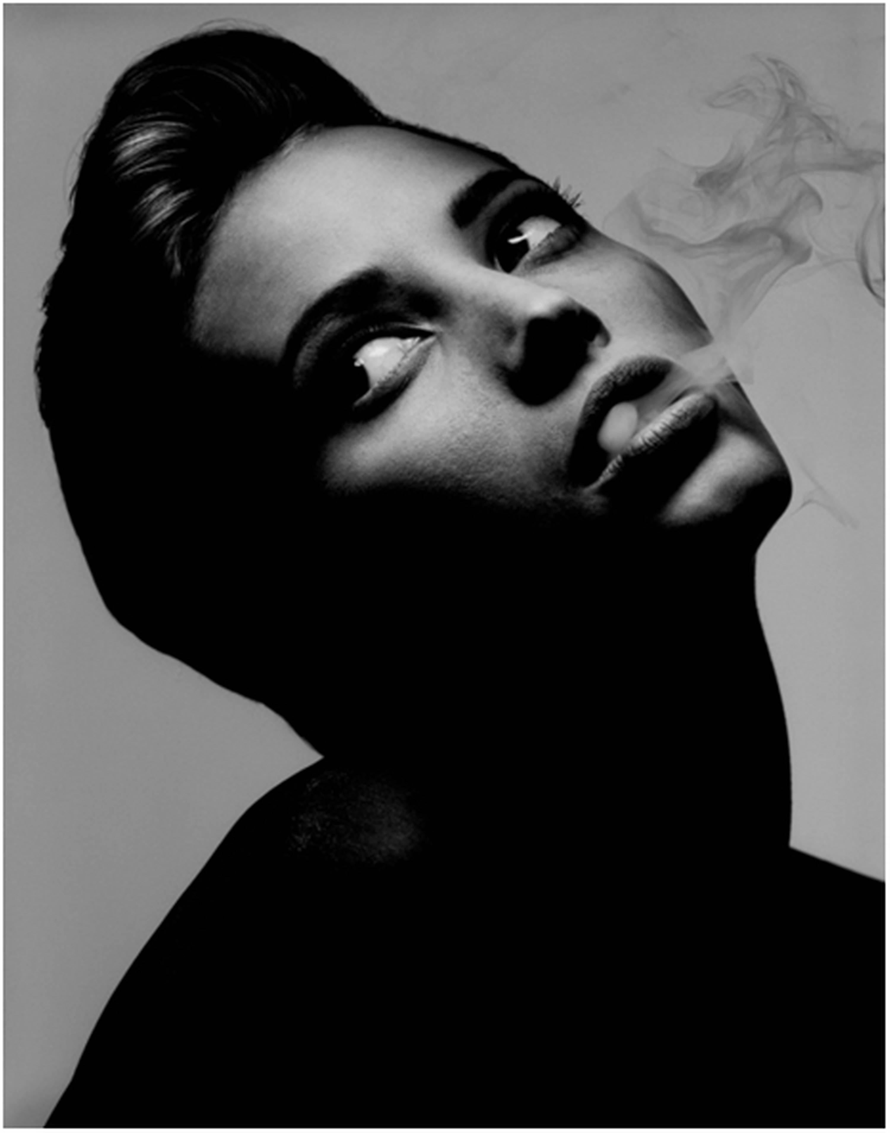 Albert Watson Black and White Photograph - Christy Turlington Smoke