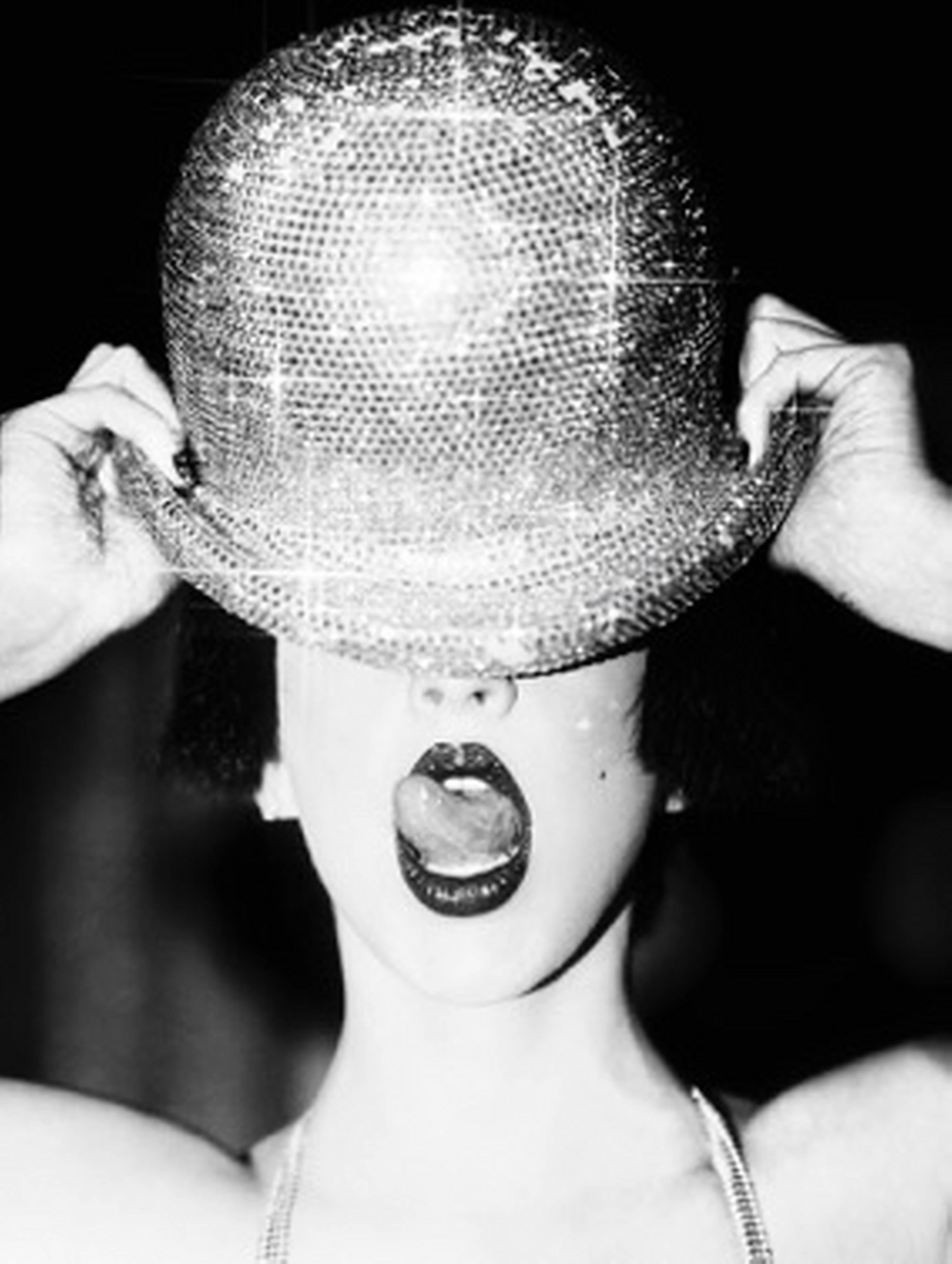 Ellen von Unwerth Black and White Photograph - Disco Hat