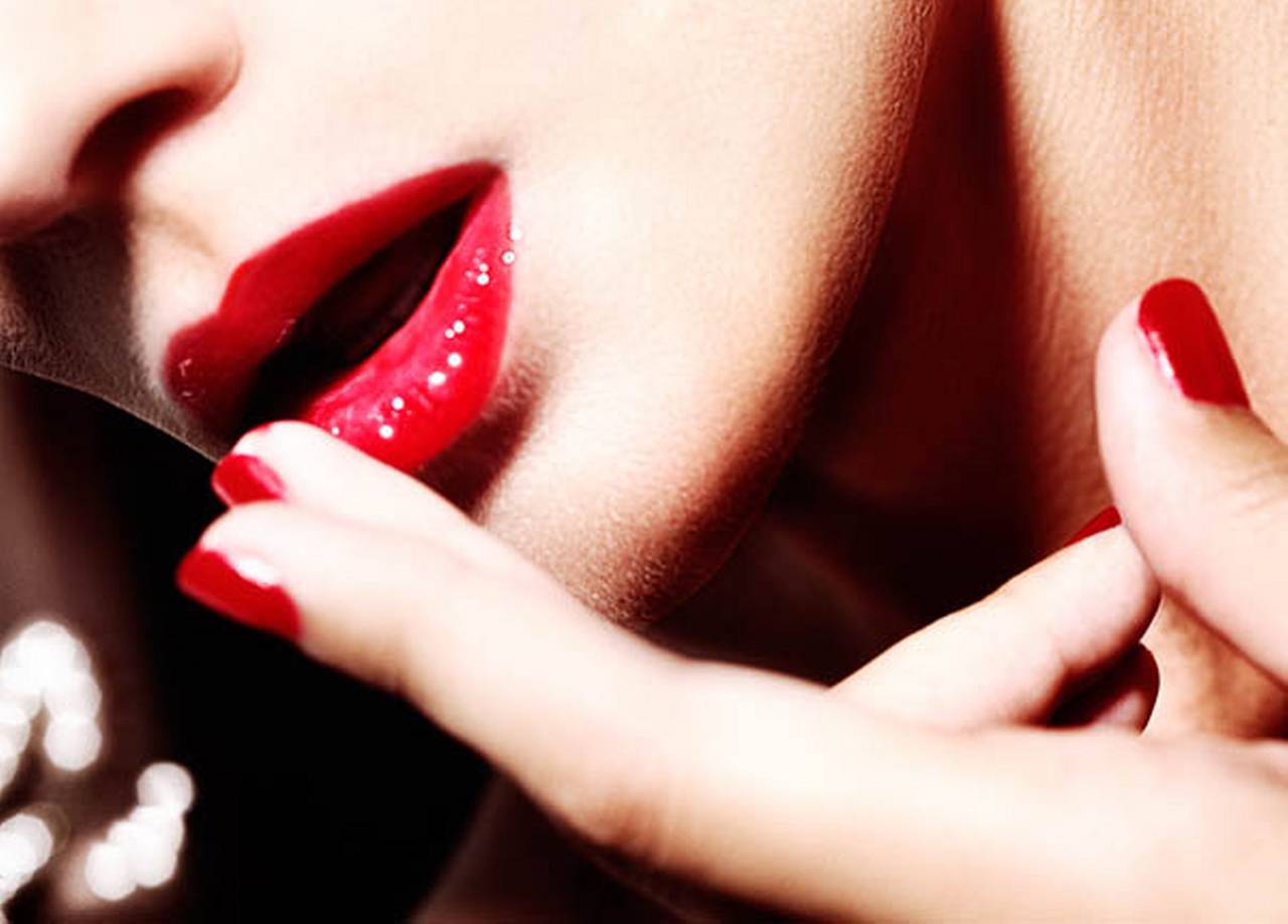 David Drebin Color Photograph - Lips & Fingers