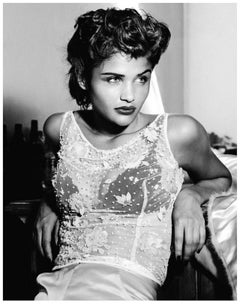 Helena Christensen, New Orleans - potrait in lace top, fine art photography 1991