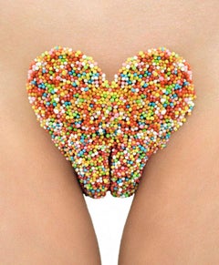 'Hundreds & Thousands' - vulva with sugar sprinkles, fine art photography, 2006