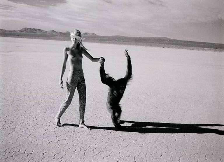 Michel Comte Black and White Photograph - Beauty and Beast
