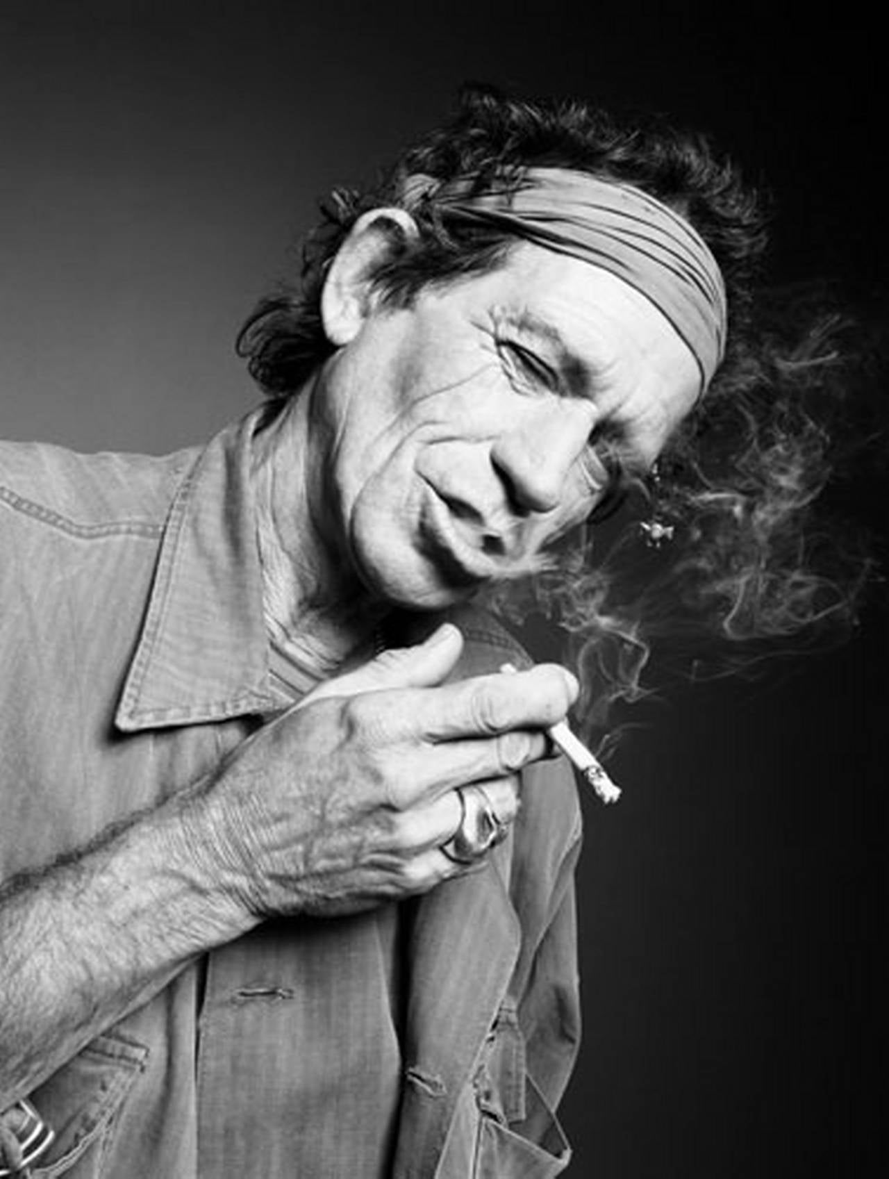Rankin Portrait Photograph - Smoking Keith Richards