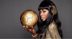 Naomi Campbell with soccer ball