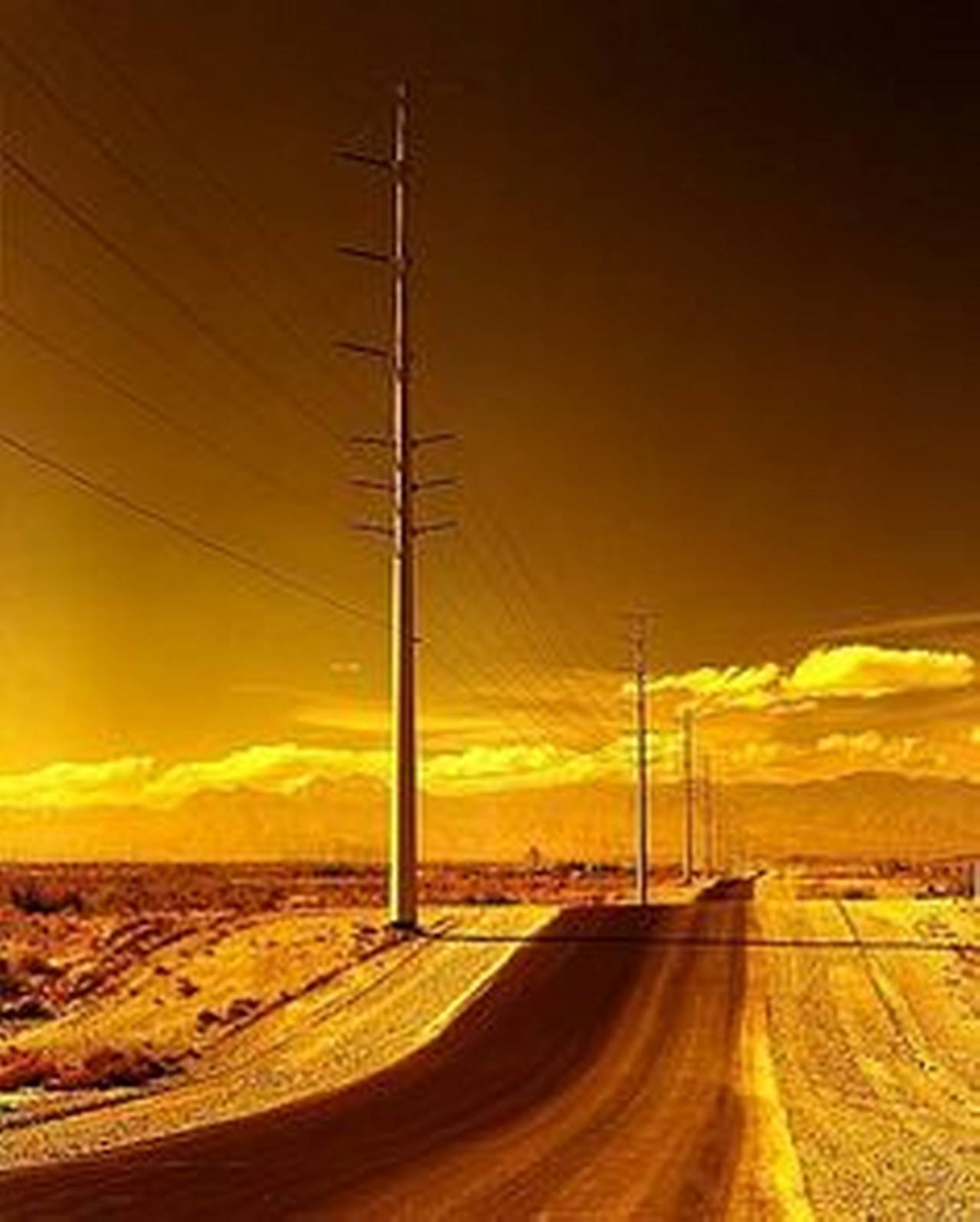 Albert Watson Color Photograph - Electrical Pylons, Road yet to be named, outside Las Vegas